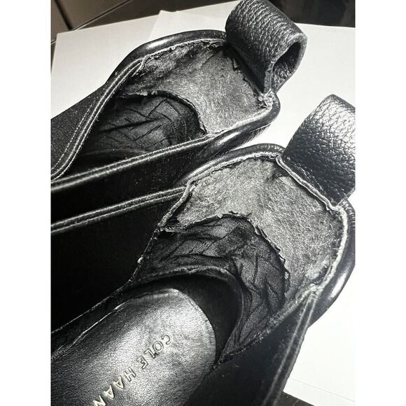 Cole Haan Ankle Bootie Womens 7.5B Black Leather Pull On Comfort Casual Low Heel - Picture 10 of 11